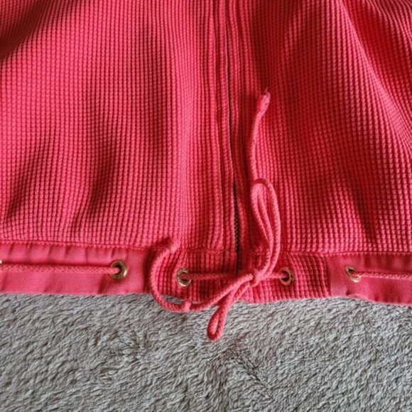 Juicy Couture coral waffle knit hoodie size medium - Picture 5 of 15